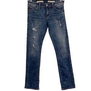 Pilcro Selvedge Slim Straight Blue Jeans Size 28 Distressed Light Stretch